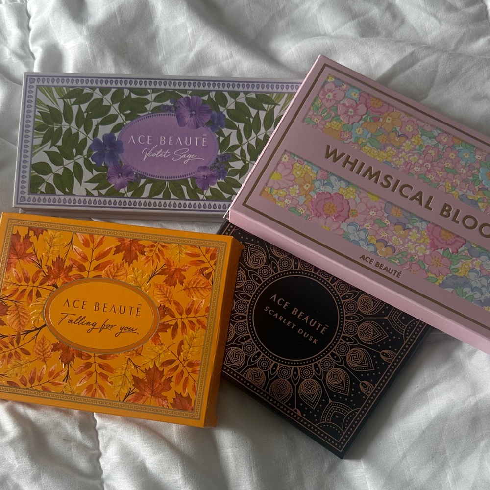 Ace Beaute Eyeshadow Palette Collection - Violet, Yellow, Pink, Black